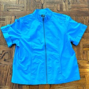 Additions by Chico’s Short Sleeved Zippered Jacket Blue 3 16